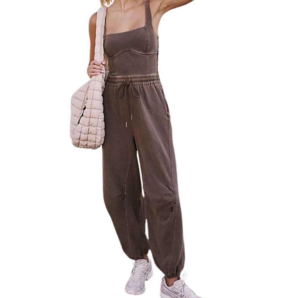 FP Movement Free People Inbound Onesie Womens Small Dark Espresso Brown Jumpsuit